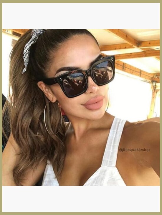 Vintage Oversized Square Sunglasses UV400 Protection Flat Lens main image 7